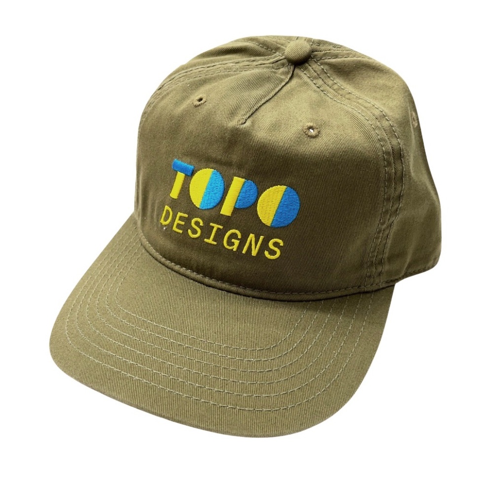 NWOT Topo Designs Embroidered Split Logo 5 Panel Snapback Hat